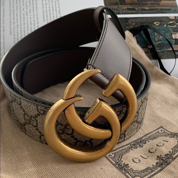 🔥♥️🔥 AUTHENTIC GUCCI GG BELT WITH DOUBLE G BUCKLE, $556 USD Retail - Picture 8 of 9